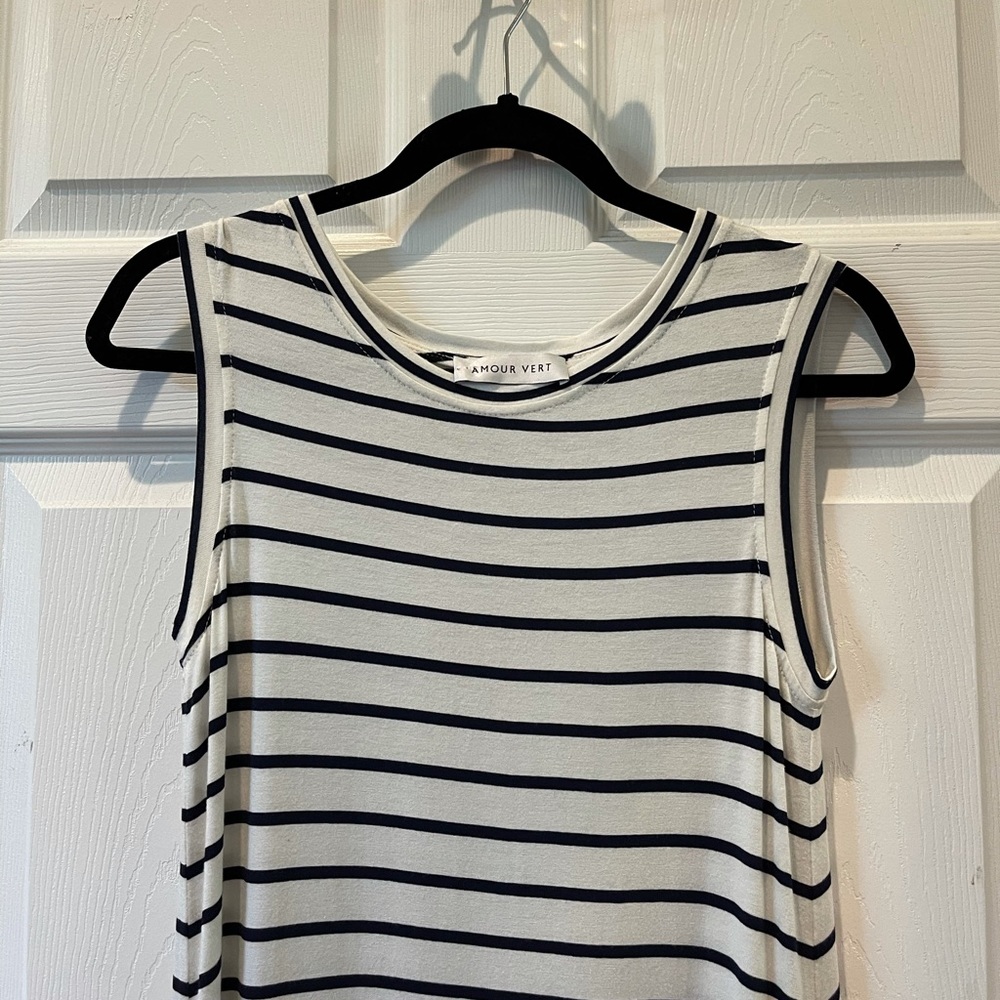Anthropologie Amour Vert Striped High-Low Dress - Picture 8 of 9